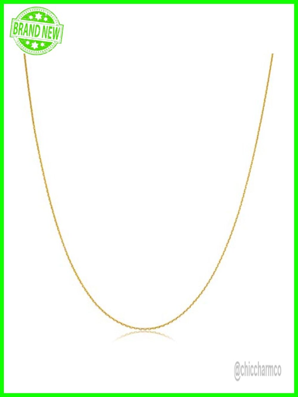 10k Yellow Gold 0.6mm Diamond-cut Cable Chain Necklace 20 inch Women